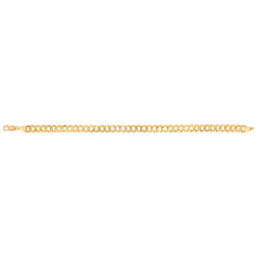 9ct Yellow Gold Silverfilled Curb Concave Lightweight 150 Gauge 21cm Bracelet