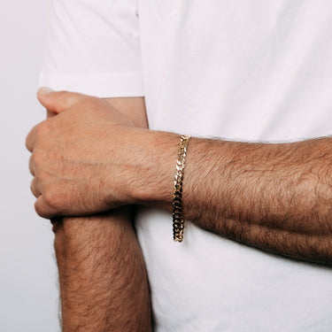 9ct Yellow Gold Silverfilled Curb Concave Lightweight 150 Gauge 21cm Bracelet