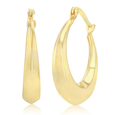 9ct Yellow Gold Silverfilled Creole Hoop Earrings