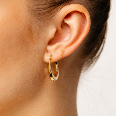 9ct Yellow Gold Silverfilled Creole Hoop Earrings