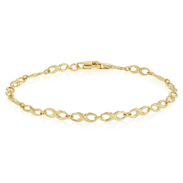 9ct Yellow Gold Silver-filled Fancy 19cm Bracelet