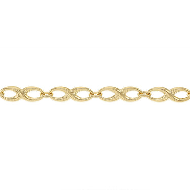 9ct Yellow Gold Silver-filled Fancy 19cm Bracelet