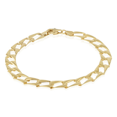 14ct Yellow Gold Silver Filled Fancy Long Link 19cm Bracelet