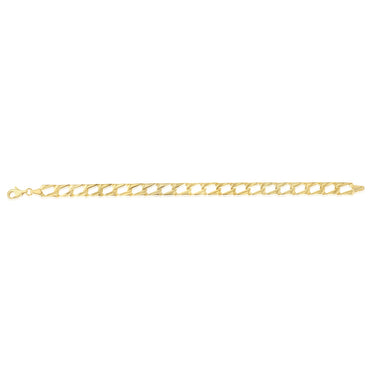 14ct Yellow Gold Silver Filled Fancy Long Link 19cm Bracelet