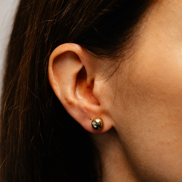 9ct Yellow Gold Silver Filled Ball 8mm Stud Earrings