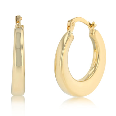 14ct Yellow Gold Silver Filled Polished Creole Hoop Earrings