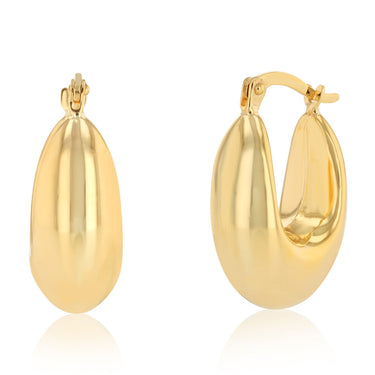 14ct Yellow Gold Silver Filled Creole Hoop Earrings