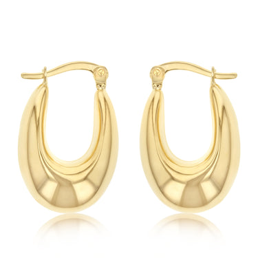 14ct Yellow Gold Silver Filled Creole Hoop Earrings
