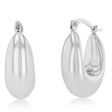 14ct White Gold Silver Filled Fancy Creole Hoop Earrings