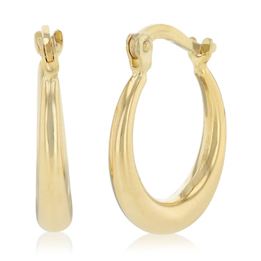 14ct Yellow Gold Silver Filled Creole Hoop Earrings