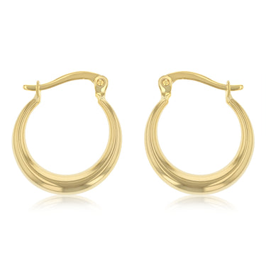 14ct Yellow Gold Silver Filled Creole Hoop Earrings