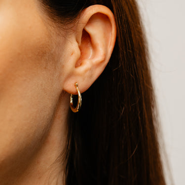 14ct Yellow Gold Silver Filled Creole Hoop Earrings