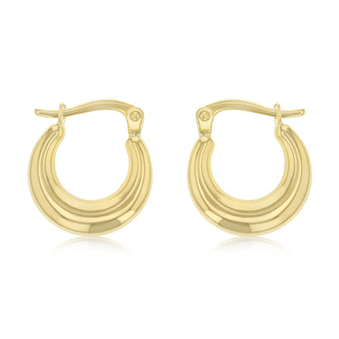 14ct Yellow Gold Silver Filled Petite Creole Hoop Earrings