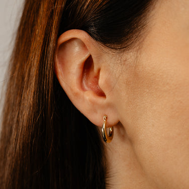 14ct Yellow Gold Silver Filled Petite Creole Hoop Earrings