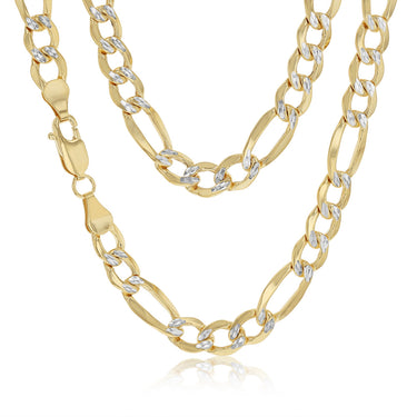 9ct Yellow Gold Silver Filled Figaro 50cm Chain