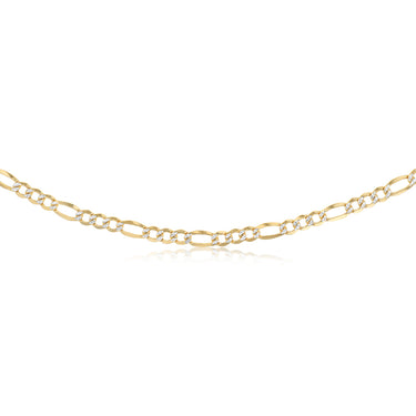 9ct Yellow Gold Silver Filled Figaro 50cm Chain