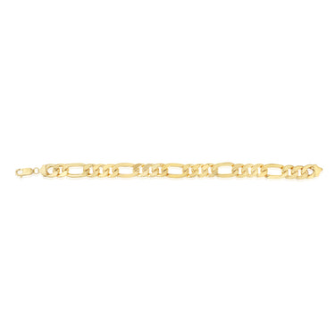 9ct Yellow Gold Silverfilled Figaro 21cm Bracelet