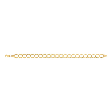 9ct Yellow Gold Silverfilled Wide Curb 19cm Bracelet
