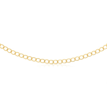 9ct Yellow Gold Silver Filled Wide Curb 50cm Chain
