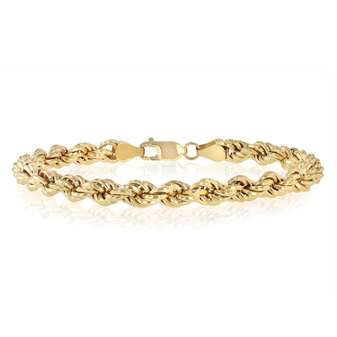 9ct Yellow Gold Copper Filled 21cm Rope Bracelet