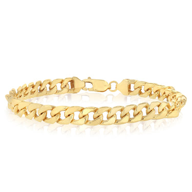 9ct Yellow Gold Copperfilled Flat Curb 21cm Bracelet