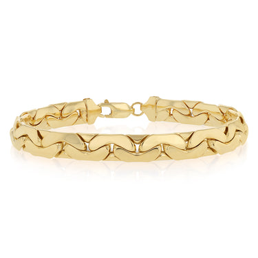 9ct Yellow Gold Copperfilled Textured 21cm Bracelet