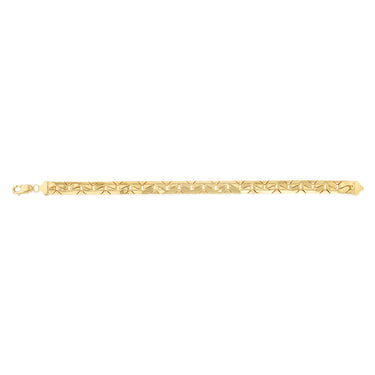 9ct Yellow Gold Copperfilled Textured 21cm Bracelet