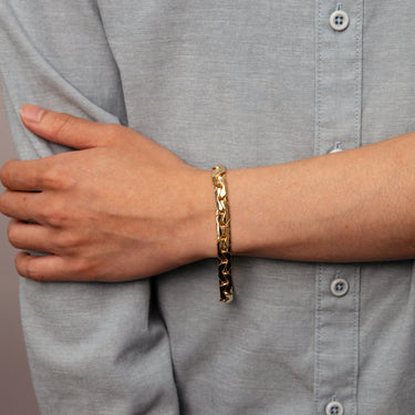 9ct Yellow Gold Copperfilled Textured 21cm Bracelet