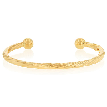 9ct Yellow Gold Silverfilled Twisted Torque Baby Bangle