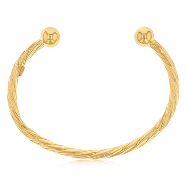 9ct Yellow Gold Silverfilled Twisted Torque Baby Bangle