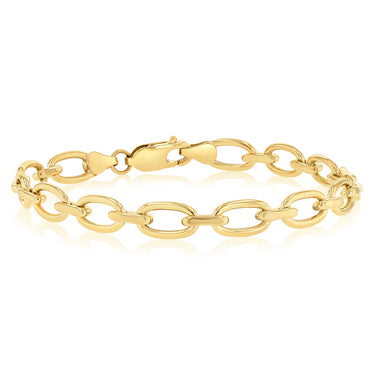 9ct Yellow Gold Copperfilled Oval Link 19cm Bracelet