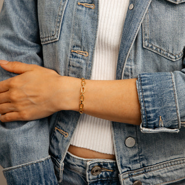 9ct Yellow Gold Copperfilled Oval Link 19cm Bracelet