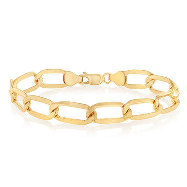 9ct Yellow Gold Copper Filled Paperclip 19cm Bracelet