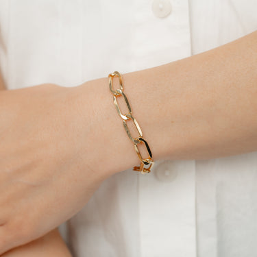 9ct Yellow Gold Copper Filled Paperclip 19cm Bracelet