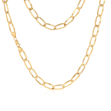 9ct Yellow Gold Copper Filled Paperclip 50cm Chain