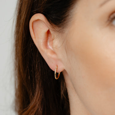 9ct Yellow Gold Silverfilled Plain 10mm Hoop Earrings