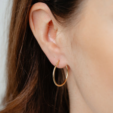 9ct Yellow Gold Silverfilled Plain 20mm Hoop Earrings
