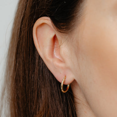 9ct Yellow Gold Silverfilled Polished 10mm Hoop Earrings