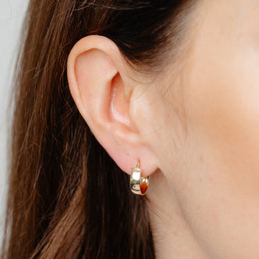 9ct Yellow Gold Silverfilled Thick 10mm Hoop Earrings