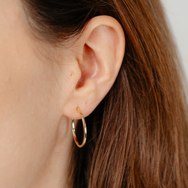 9ct Yellow Gold Silverfilled Flat 20mm Hoop Earrings