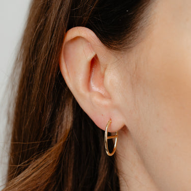 9ct Yellow Gold Silverfilled Fancy Oval Hoop Earrings