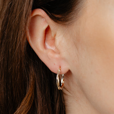 9ct Two Tone Gold Silverfilled Medium Twist Hoop Earrings
