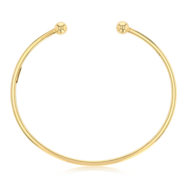 9ct Yellow Gold Silverfilled Square Tube Torque Bangle