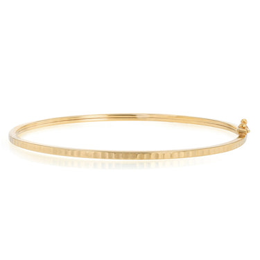 9ct Yellow Gold Silverfilled Dicut Square Tube Bangle