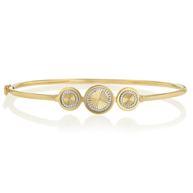 9ct Yellow Gold Silverfilled Multi Disc Bangle