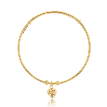 9ct Yellow Gold Silverfilled Heart Baby Bangle