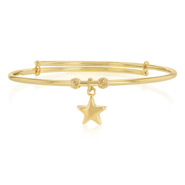 9ct Yellow Gold Silverfilled Star Baby Bangle