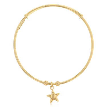 9ct Yellow Gold Silverfilled Star Baby Bangle