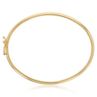 9ct Yellow Gold Silverfilled Dicut Tube Baby Bangle