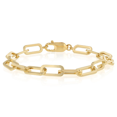 9ct Yellow Gold Silverfilled Paperclip 19cm Bracelet